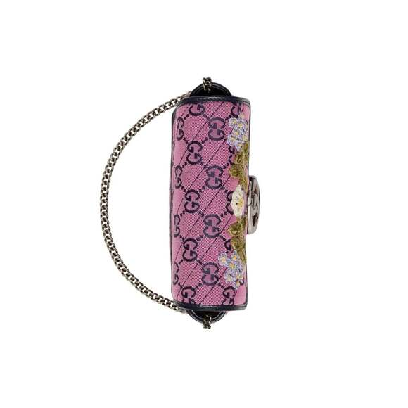 Gucci - GG Marmont Pink Embroidery Super Mini Bag - Picture 2 of 5